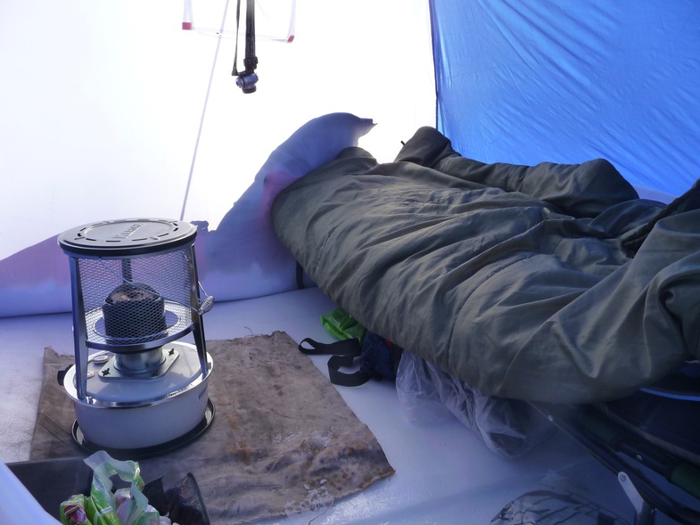 Отопление палатки для зимней рыбалки
